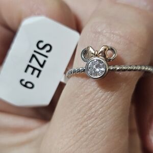 NWT Disney Mickey Mouse Size 9 Ring 925 with Rose Gold Accents